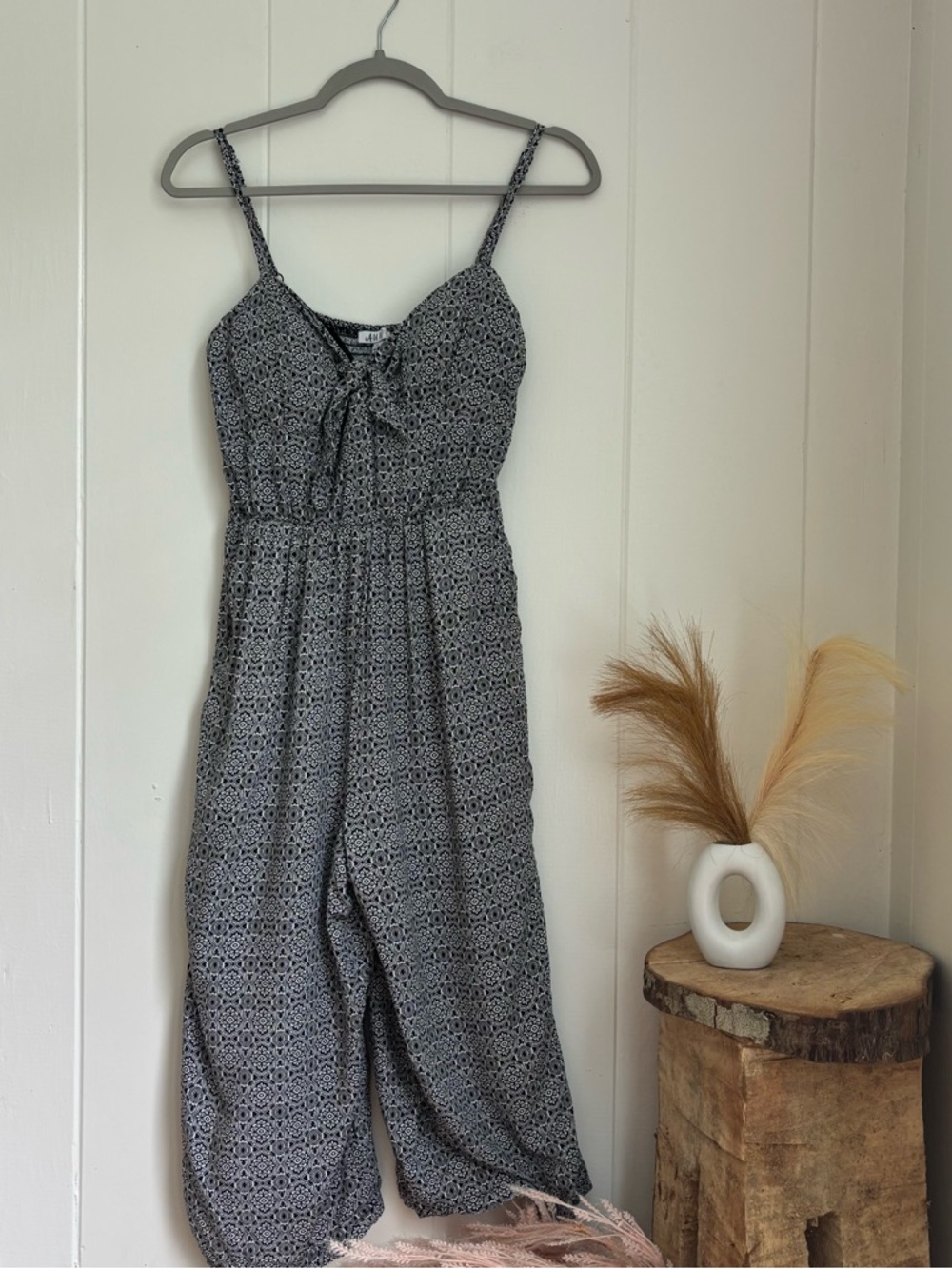 AUW Black and White Patterned Jumpsuit